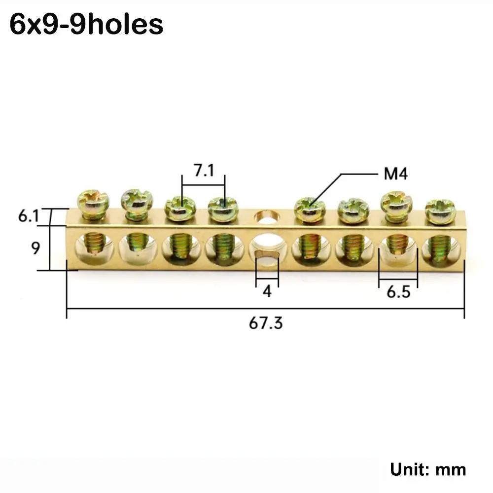 Copper Wire Connector Multi-specification With Hole Screw Copper Bar Terminal Zero Ground Terminal Power Distribution Cabinet
