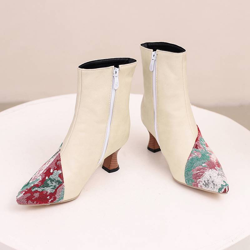 Krazing Pot Sapatos de poliuretano outono inverno 47 tamanho 48 tamanho 49 tamanho 50 botas sensuais bico quadrado cor mista manter aquecido botas de tornozelo