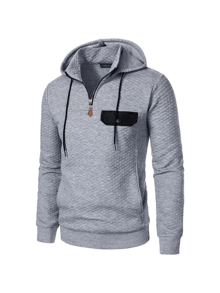 Men's Trendy Loose Stand Collar Hoodie Sports Top