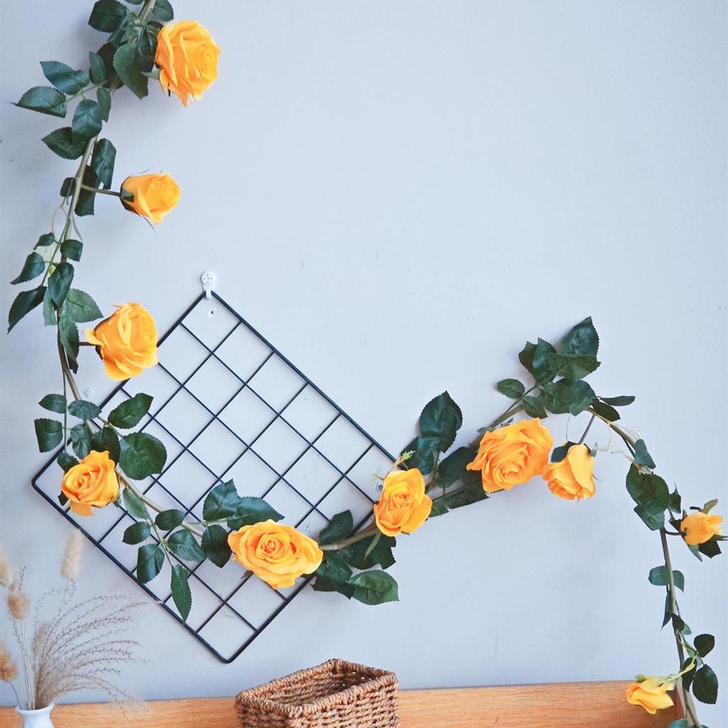 Rattan Plastic Rose Vine Artificial Flowers for Wedding Décor, Ceiling or Wall Hanging, and Air Conditioning Pipe Cover