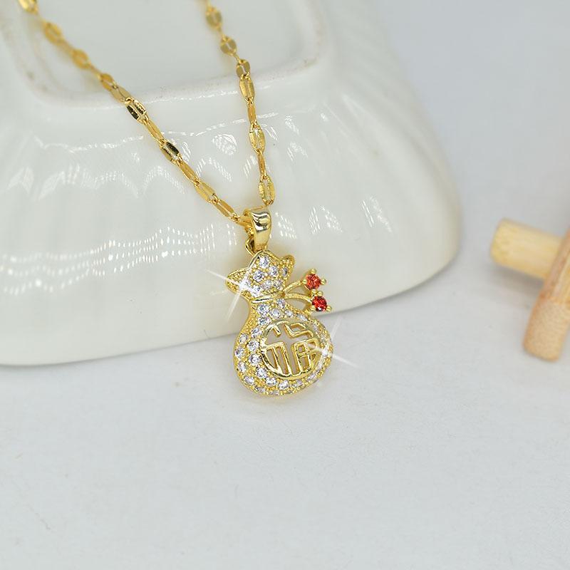 Hollow Money Bag Necklace Women'S Simple And Versatile Temperament Style Street Auction Style Personality Temperament Single Product Necklace