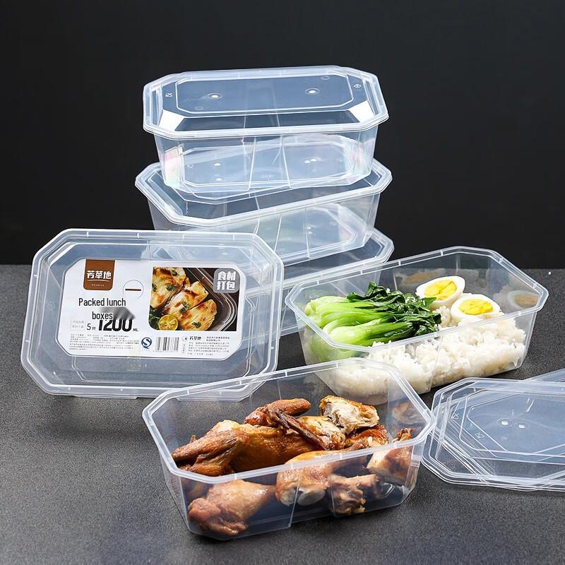 Rectangular Disposable Plastic Food Containers with Lids