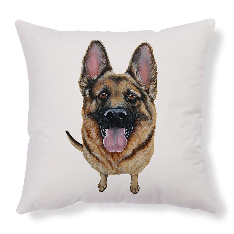 Cute Dog Pattern Cushion Cover Home Living Room Sofa Office Decoration Waist Throw Pillow 45x45cm