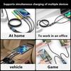 3-in-1 USB 100W Fast Charger Cable Car USB To Type-C Micro LIGHTNING Cable For iPhone 16 15 14 13 Samsung Xiaomi Huawei