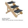 Wooden Pet Stairs Ramp Cats Convertible Slope Scratching Board Foldable Non-Slip 3 Steps Portable Pet Ladder for Senior Dogs Cats Injured Pets