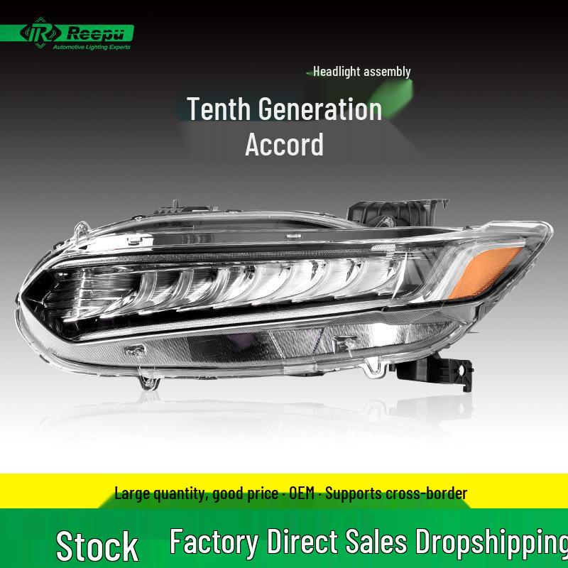 Honda Accord 2019-2022 Headlight Assembly, Tenth Gen US High Trim Right Passenger Side