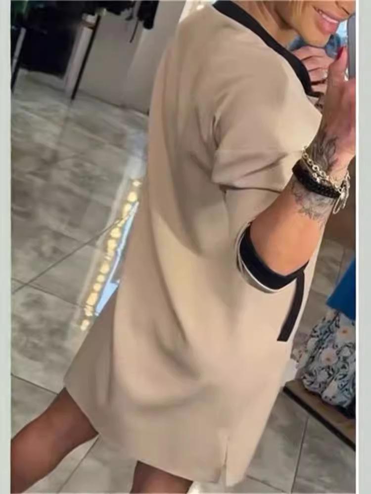 2025 V-neck Seven-Sleeve Casual Dress