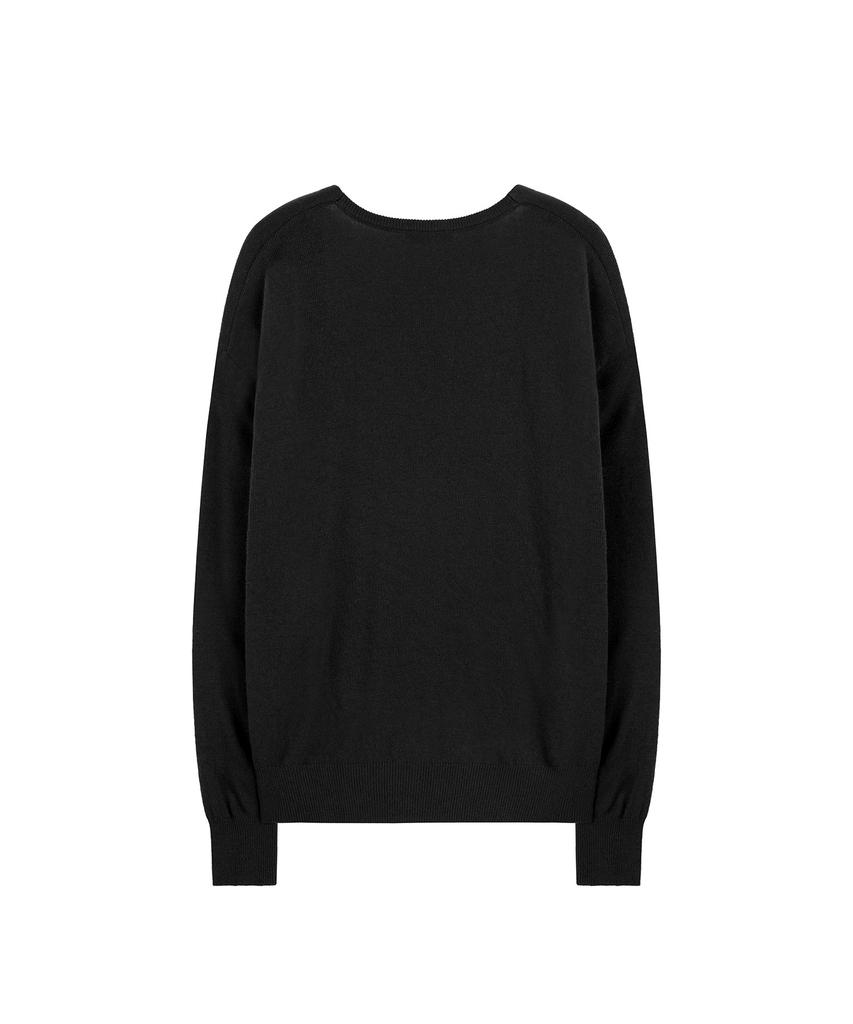 PEPLEE Deep V-Neck Knit (Black)