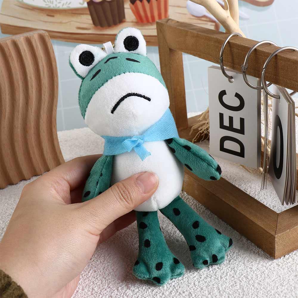 Stuffed Doll Red Scarf Frog Plush Pendant Cartoon Frog Frog Plush Keyring   School Bag Pendant