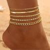 SA RINNTIN Fashion Jewelry 925 Sterling Silver Anklet Foot Chain Jewelry for Women 14K Gold Plated Chain Anklets