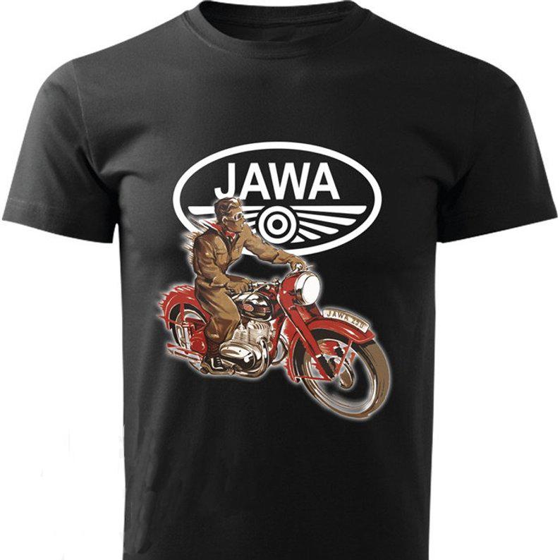 Mens Motorcycles Retro TShirt Jawa MenS TShirt Newest Cotton Brand Short Sleeve 3D Printed TShirt