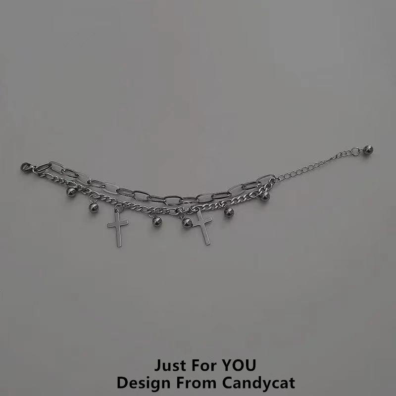 Alloy Personalized Hip-Hop Bracelet Men'S And Women'S Metal Chain Simple Atmosphere Versatile Jewelry