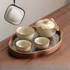 Portable Tea Set for One Person To Drink Ladies A Pot A Cup Three Cups Quick Cup Ceramic Outdoor Plum Blossom Travel Tea Set