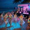 36Pcs LED Light‑Up Hawaiian Flower Lei Necklace, Random Color Floral Garland, Tropical Decor for Party, Evening Events and Camping