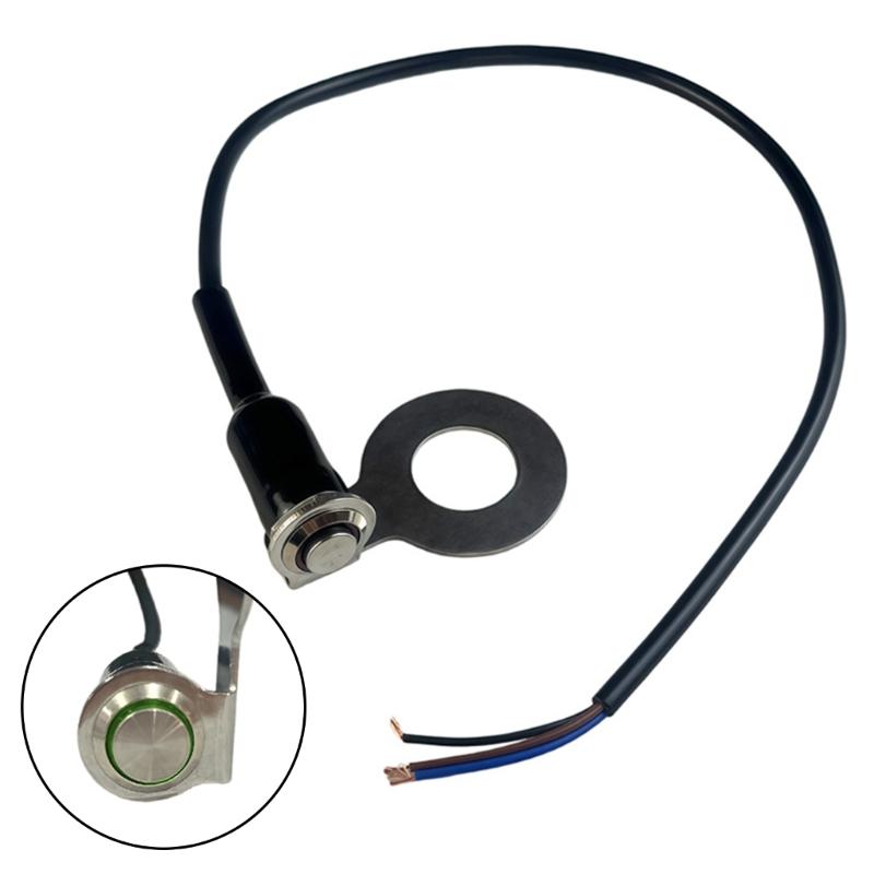 Motorcycle Auxiliary Lamp Power Button 12V 24V 10A Push Button with Stainless Steel Mounting Bracket for Light Wiring