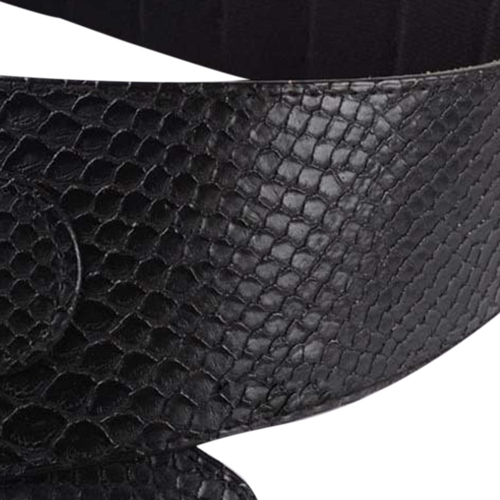 Women Fashion Crocodile Pattern Elastic Wide Belt Simple Belt Decorative