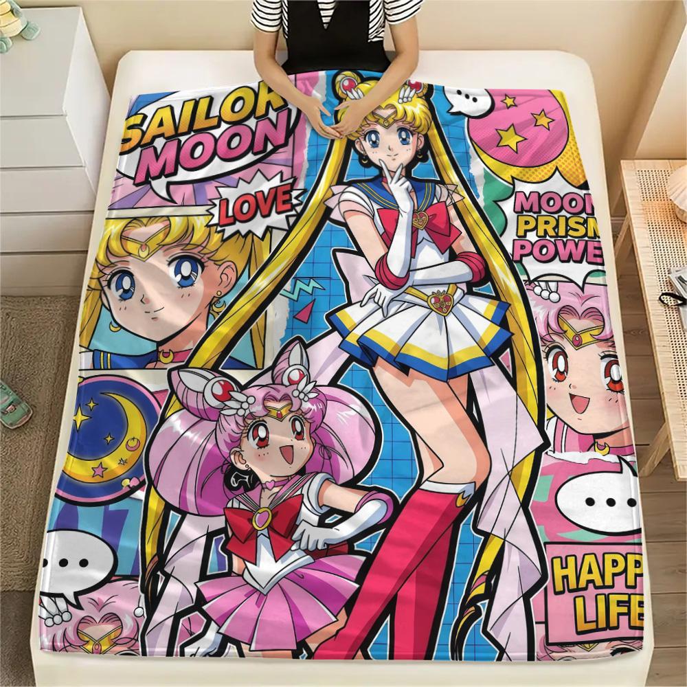 Sailor Moon Flannel Blanket, High Quality Comfortable for All Seasons, Home Decor, Warmth and Comfort