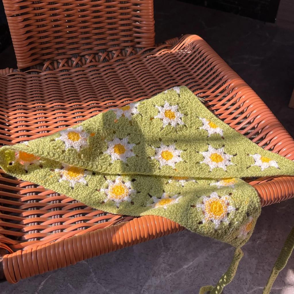 Koreanisch Süß Niedlich Handgemacht Häkeln Hohl Dreieck Stirnband Handtuch Frauen Frühling und Sommer Reise Foto Haar Schal