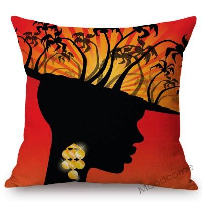 Africa Sunset Breathtaking View Scenery Art Gallery Decorative Throw Pillow Case African Animal Giraffe Elephant Cushion Cover
