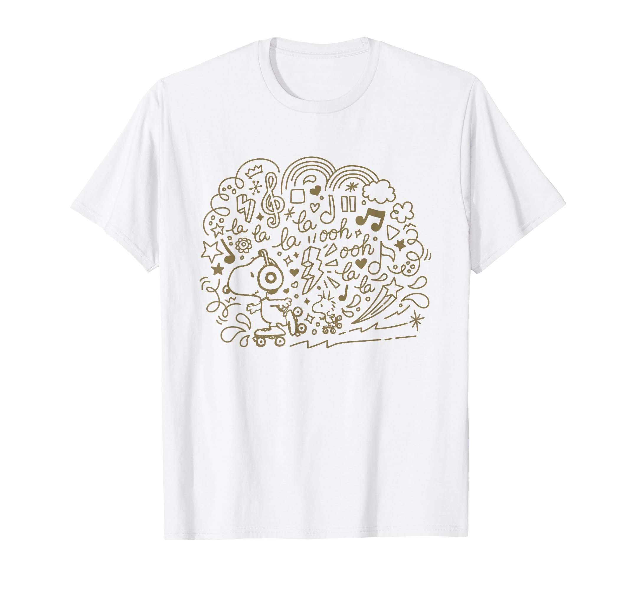 

PEANUTS Snoopy skating and listening to music T-shirt белый
