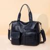 Fashionable Women's Handbag with Large Capacity Solid Color Soft PU Leather Material Retro Shoulder Bag  Crossbody Bag