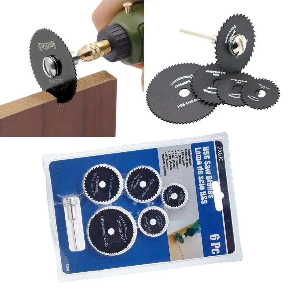 6 Pieces of Woodworking Metal Cutting Blades, Circular Saw Blades, and Small Saw Blade Tools