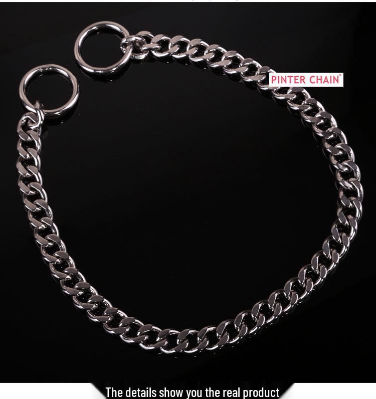 Stainless Steel Dog Chain Collar & Leash Set, Polished P Chain