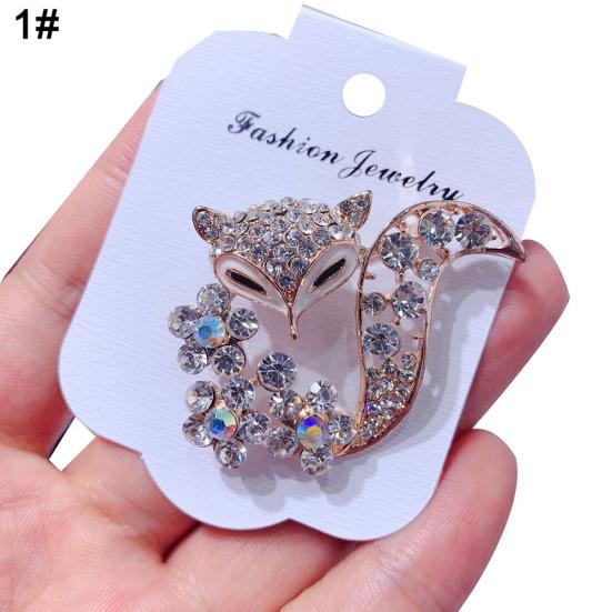 Women Rhinestone Inlaid Fox Butterfly Rabbit Animal Brooch Pin Corsage Jewelry