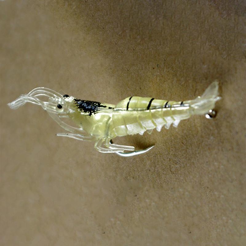 1Pcs Soft Shrimp With Hook 1.3G4Cm Soft Worm Shrimp Imitation Road Runner Bait Fake Bait Bionic Fishing Lure Warbler Bait Soft B