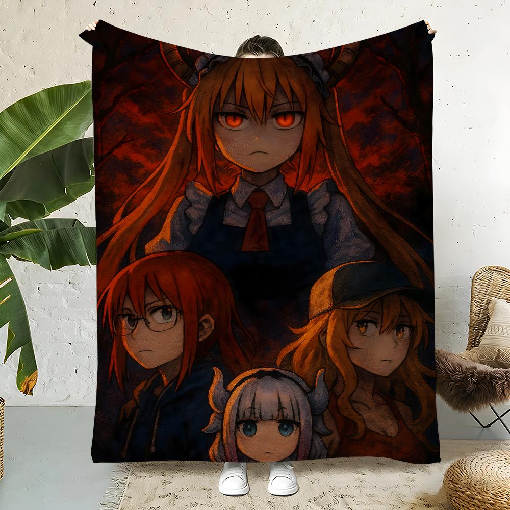 M-Miss Kobayashis Dragon Maid Throw Flannel Throw Blanket,Bed Home Office Nap Blanket Travel,Camping,Picnic Blanket Soft Decor 75cmx90cm