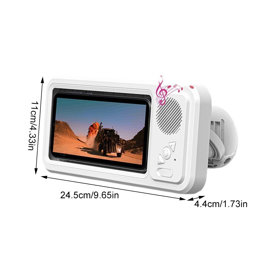 Waterproof Shower Phone Holder, Bluetooth Speaker, Anti-Fog Touch Screen, Wall Mount, Bathroom, IPX4