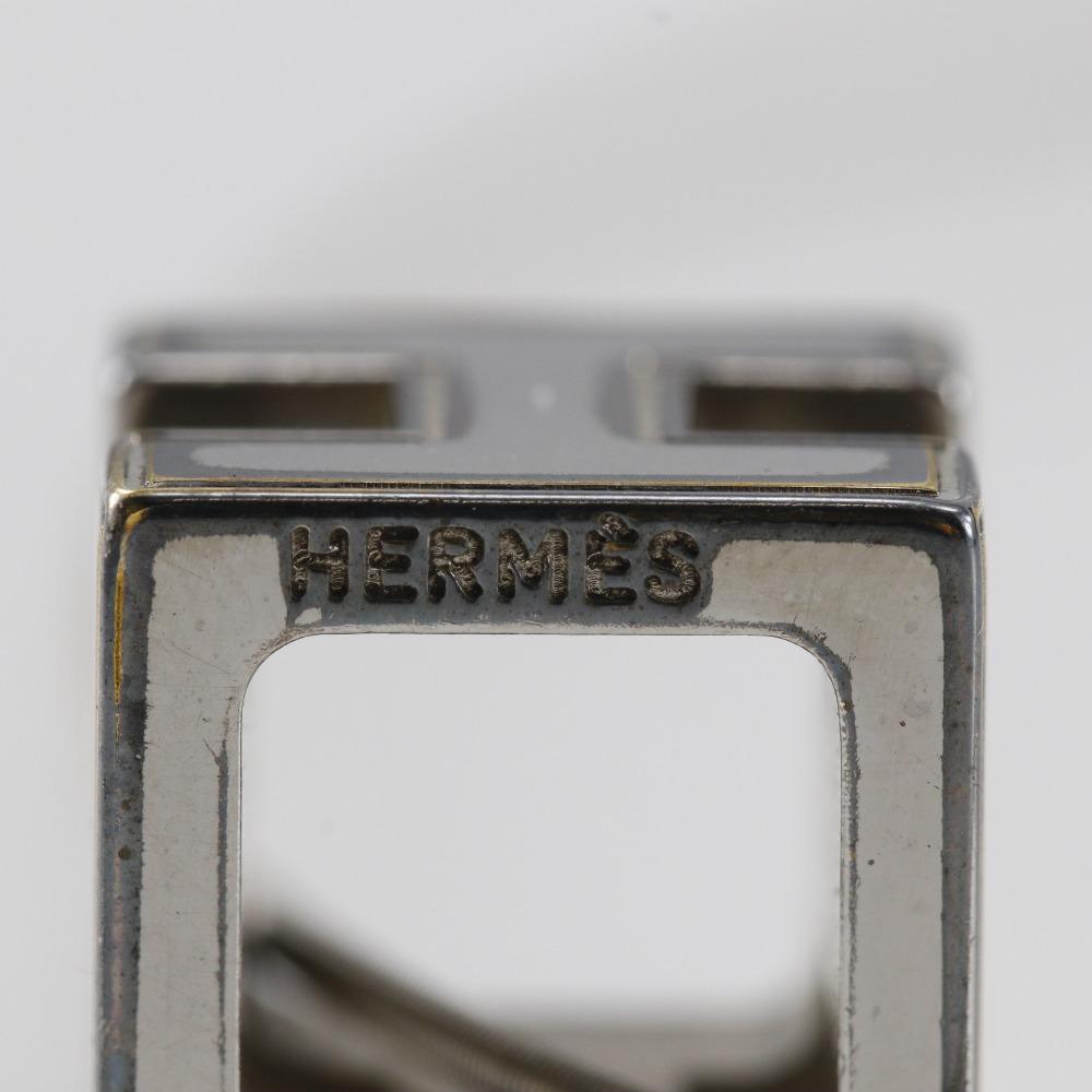 HERMES Cardue Ash Necklace H cube Silver metallic 8.2g Women Used