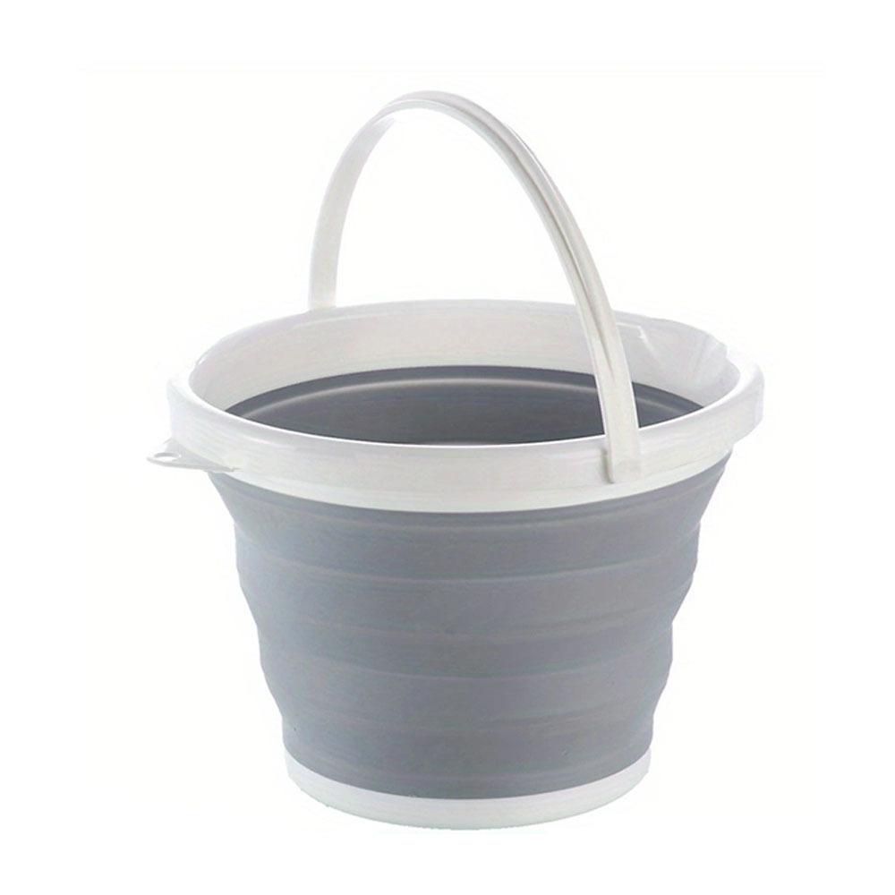 

Складное силиконовое ведро для рыбалки и автомойки — емкость 5/10 л, легкое и портативное, разные цвета 10L серый