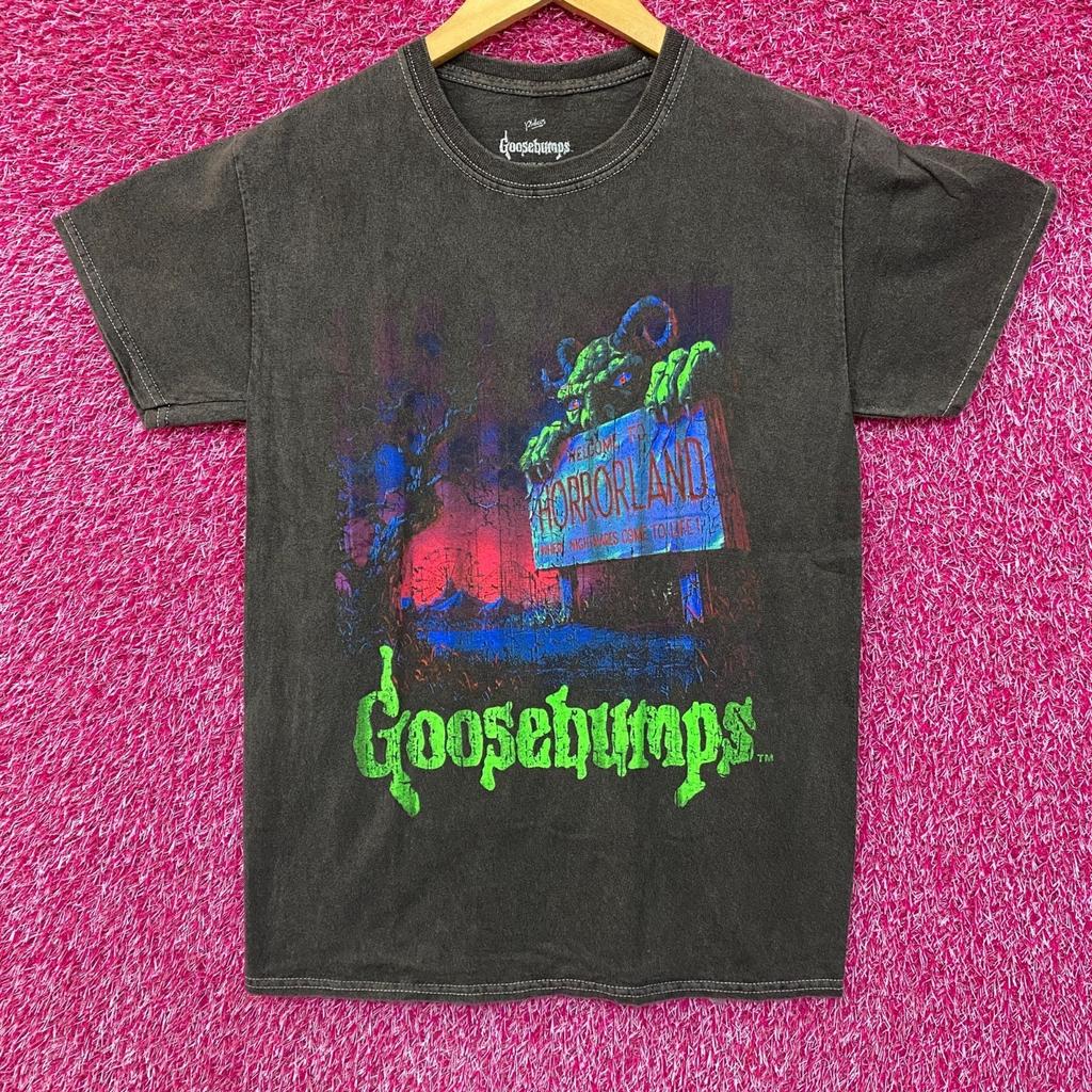 Goosebumps Benvenuti a Horrorland Maglietta in Cotone 100% Design Grafico Magliette da Uomo Top