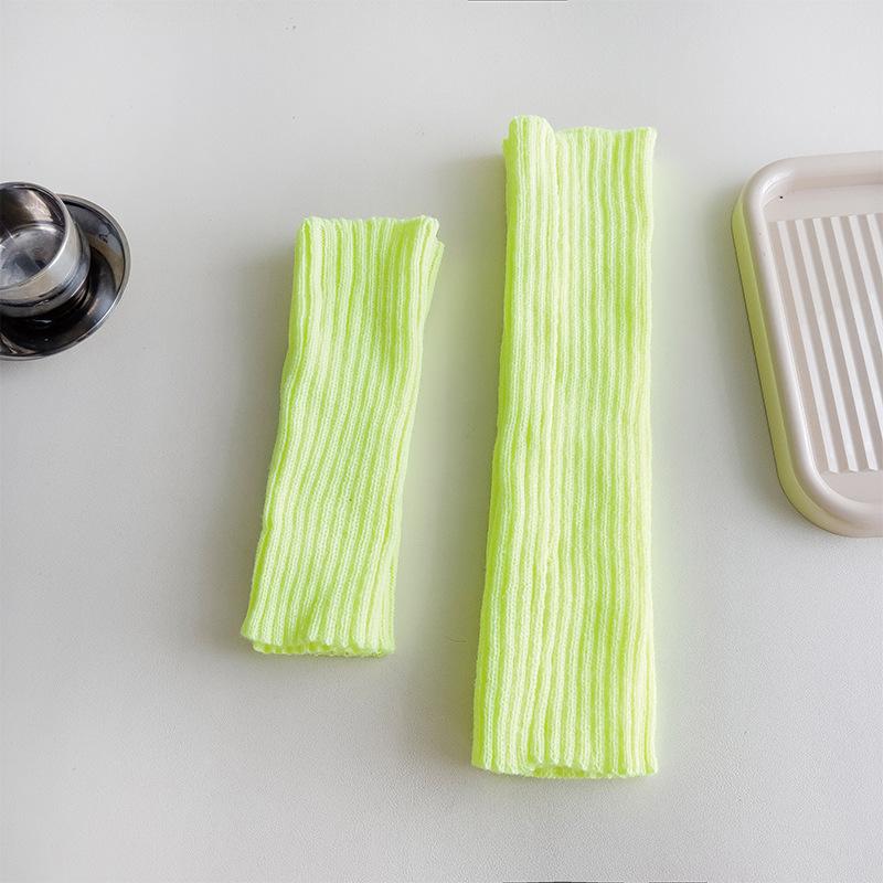 Socks Cover Stacking Socks Horizontal Machine Knitted Wool Solid Color Vertical Strip Leg Warmer Y2K Winter Leg Guard Socks