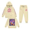Kids' Long Sleeve Loose Pullover Letter Print Drawstring Hooded Sweatshirt Sweatpants Set