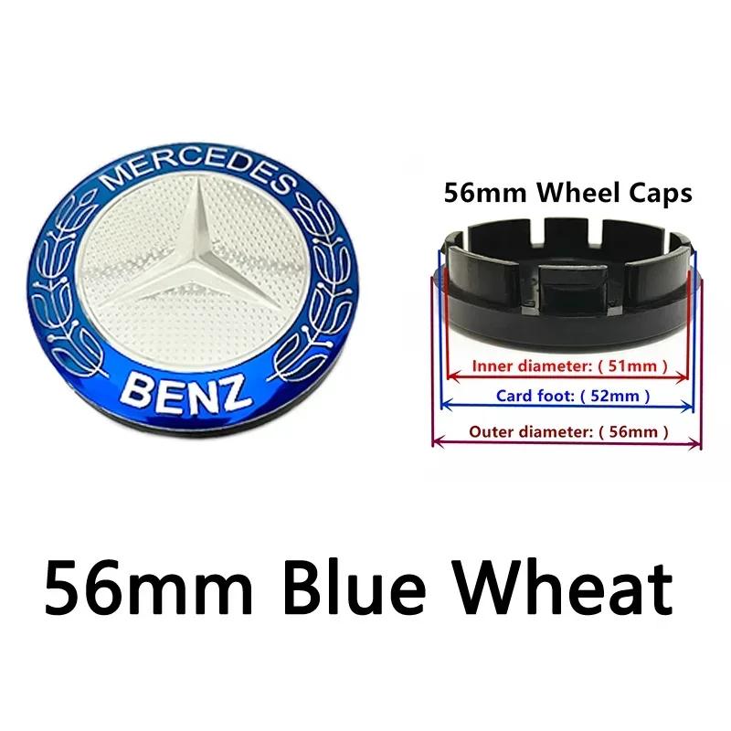 4ks 56mm 60mm 68mm 75mm 3Pin Pro Mercedes Benz Auto Krytky Středů Kolek Disků Krytky Nábojů Znak W202 W220 W213 W210 W164 E200 E260 E300