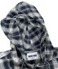 SK8ER ROCK Cross Cut-Off Tartan Check Hoodie Shirt ((Marine))