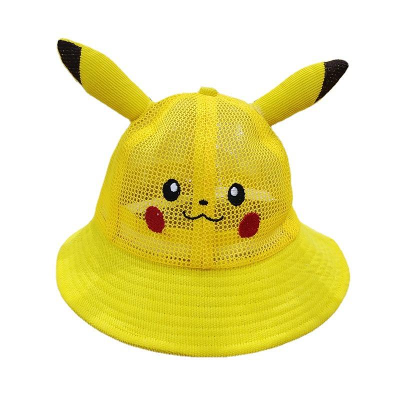 Cartoon Outdoor Pikachu Fisherman Sunshade Matching Hat Net Hat Adult Children