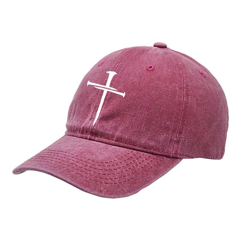 Cross Hat for Men Women Denim Baseball Caps Cross Logo Unisex Dad Hat Fashionable and Versatile Sun Hat