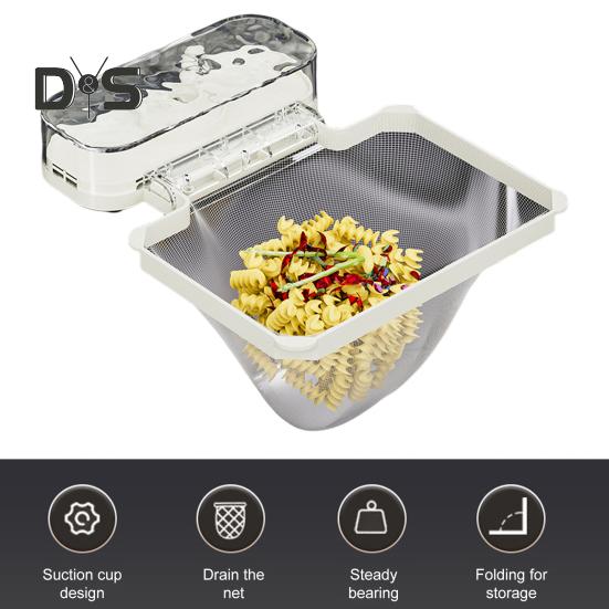 Disposable Sink Filter Rack with 100 Filter Mesh Bags Water Wave Texture Waste Rack Suction Cup Sink Strainer Rack Sink Filter Holder