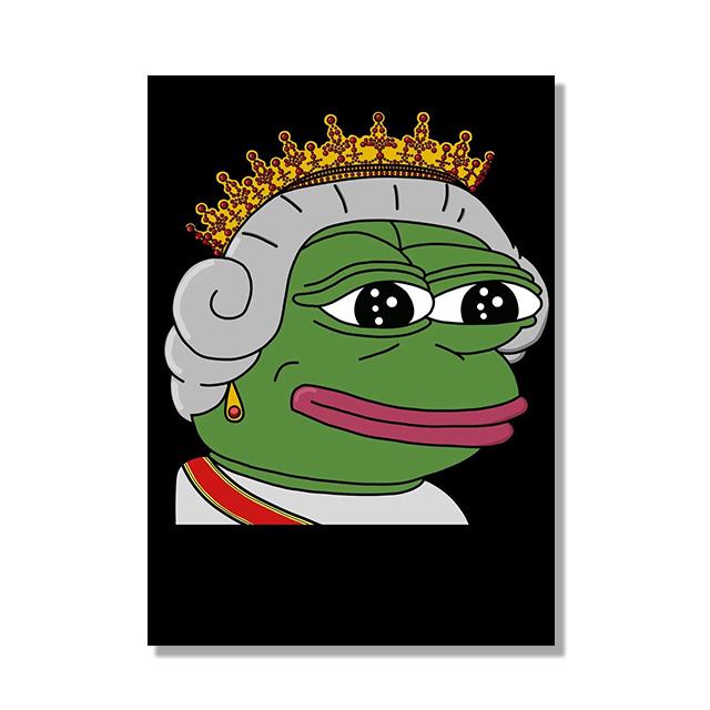 

Забавный красочный принт с изображением зеленой лягушки, картина на холсте, юмористический для дома, настенный художественный декор в спальне, безрамная картина 21x30cm No Framed