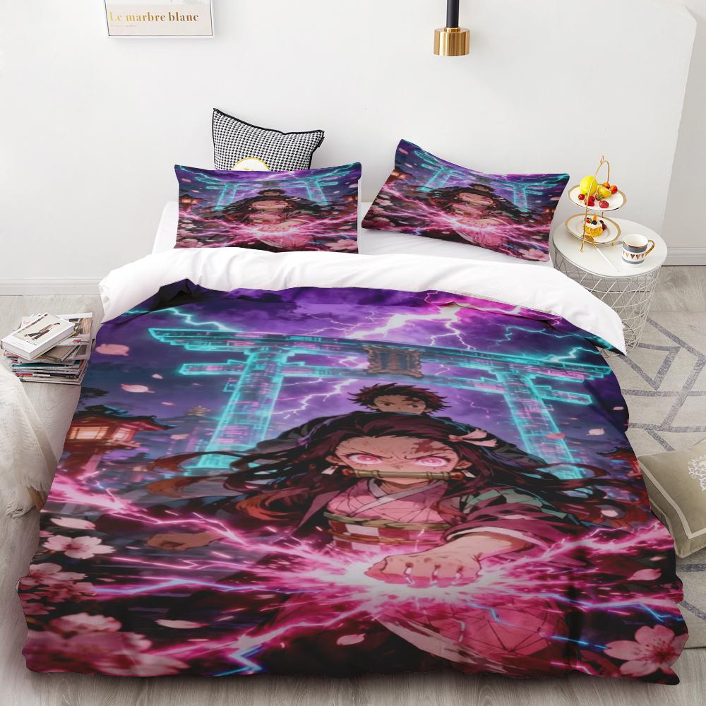 Duvet Covers Demon Slayer Bedding Sets Soft and comfortable Queen/King Boys Kids Single Double Size Soft Kids Girl Boys Gift