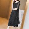 Summer Simple Style Light Mature Style Round Neck Polka Dot French Loose Relaxed Short Sleeve Celebrity Foreigner Dress