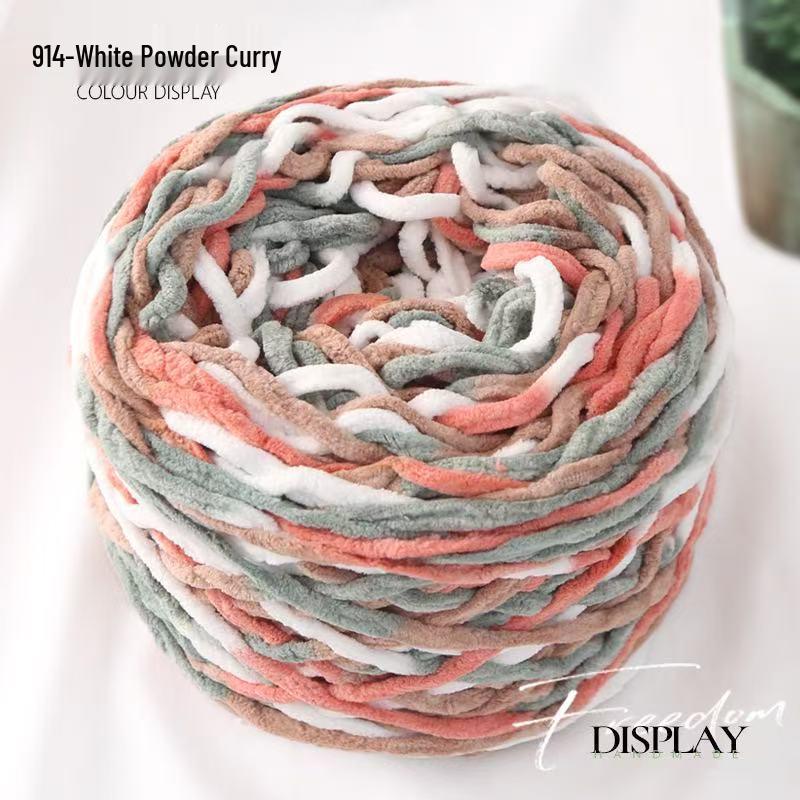 New 3.8 Liang Colored Ice Yarn: Thick Single-Strand for Crochet - Ideal for Shoes, Slippers, Scarves, and Seat Cushions.
