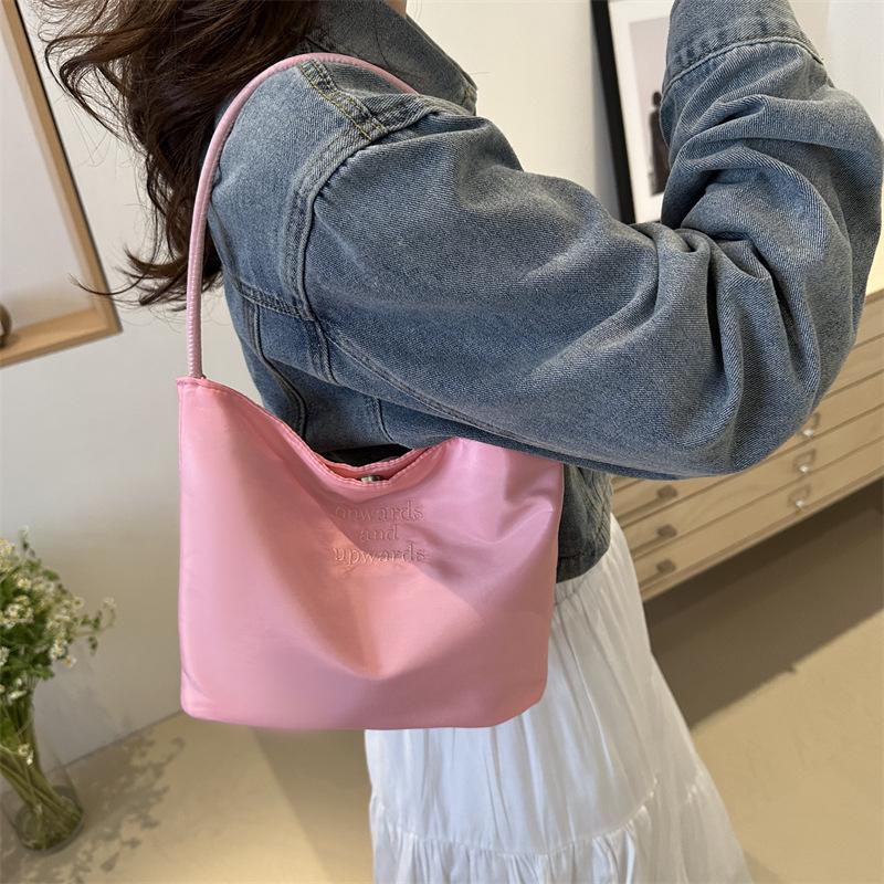 Embroidery Letters 2025 New Trendy Summer Fashion Personality Leisure Large Capacity Shoulder Portable Underarm Women's Bag