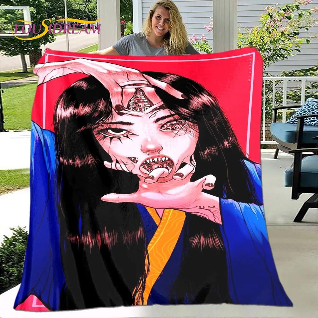 Junji Ito Tomie Kawakami Ghost Soft Plush Blanket,Flannel Blanket Throw Blanket for Living Room Bedroom Bed Sofa Picnic Cover