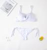 Women's Swimsuit Solid Color Underwire Hard Cup Sexy Side Ties Bikini Set Beachwear Bathing Suits