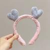 Plush antler face-washing headband women's facial mask wash makeup headband women's cute all-match out headwear