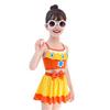 Girls Swimsuit Tankini 2-Piece Off Shoulder Princess Cute Bow Floral Pattern